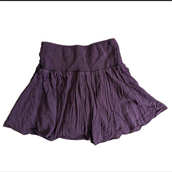 Free People Gauze Crinkle Cotton Convertible Mini Skirt Smocked Strapless Top - Picture 3 of 3